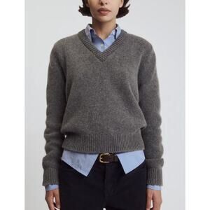 &Daughter + Net Sustain 'Glenn' Gray Ribbed Wool Sweater Size XL